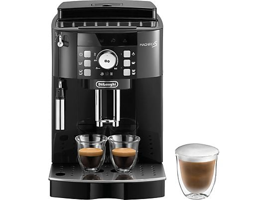 DELONGHI Magnifica S ECAM21.116.B - 5 Kaffeespezialitäten, kompakt, elegantes Design, Direktwahltasten, leichte Bedienung, Kaffeevollautomat Schwarz