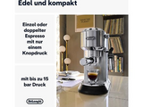 DELONGHI Dedica Style EC685.M - Professionelle Milchaufschäumung und schmales Design, Siebträger Espressomaschine Silber Matt