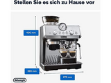 DELONGHI La Specialista Arte EC9155.MB - 8 Mahlgrade und vorprogrammierte Kaffee-Rezepte, Siebträger Espressomaschine Edelstahl/Schwarz