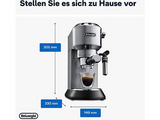 DELONGHI Dedica Style EC685.M - Professionelle Milchaufschäumung und schmales Design, Siebträger Espressomaschine Silber Matt